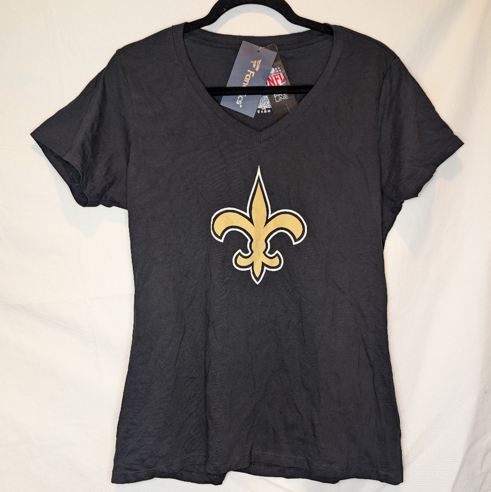 New Orleans Saints Women’s Fanatics Pro Line V-Neck Tee (Medium)